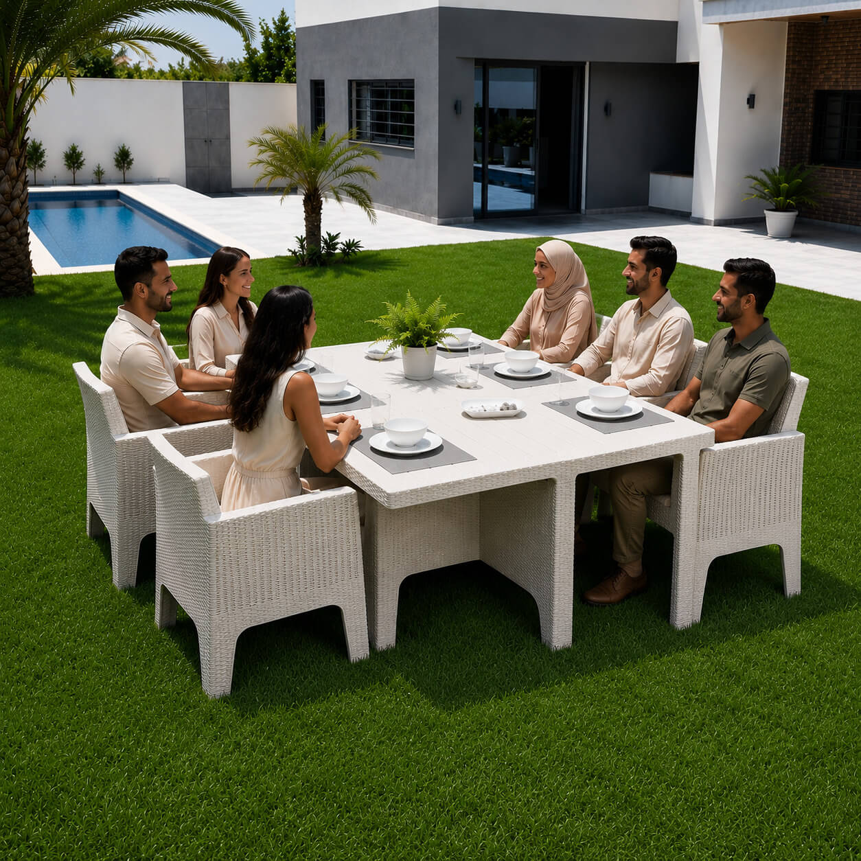 Antalya – Table Jardin 6 Places avec Chaises jardin