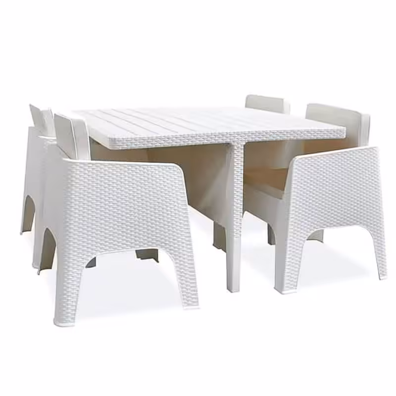 salon de jardin 4 places en tunisie ; couleur : blanc