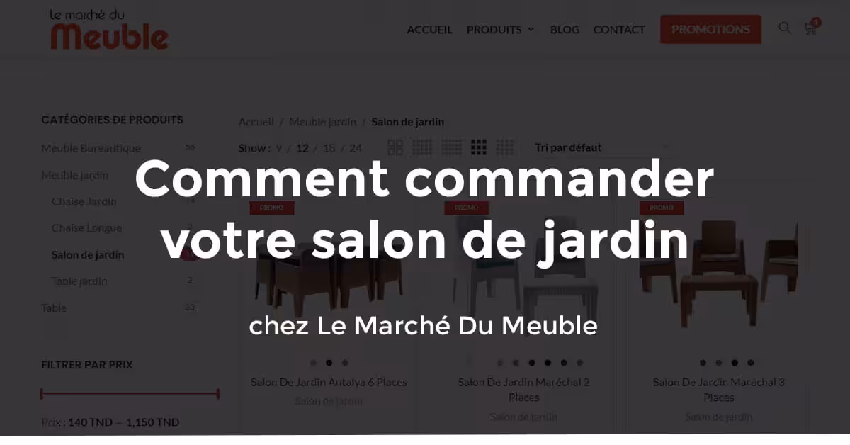 Commander salon jardin en Tunisie 2025