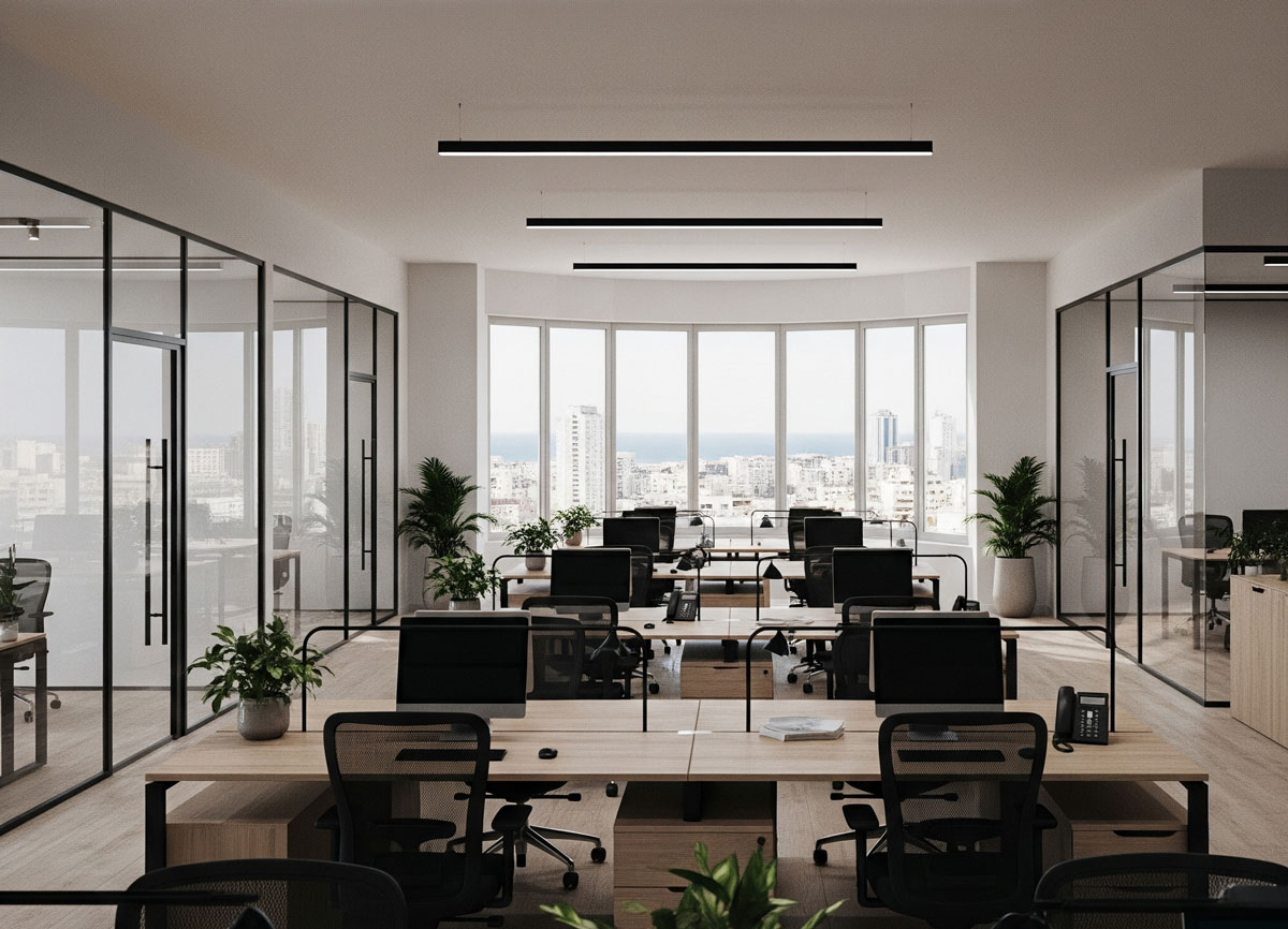 Bureau moderne équipé par fournisseurs meubles bureau Tunisie