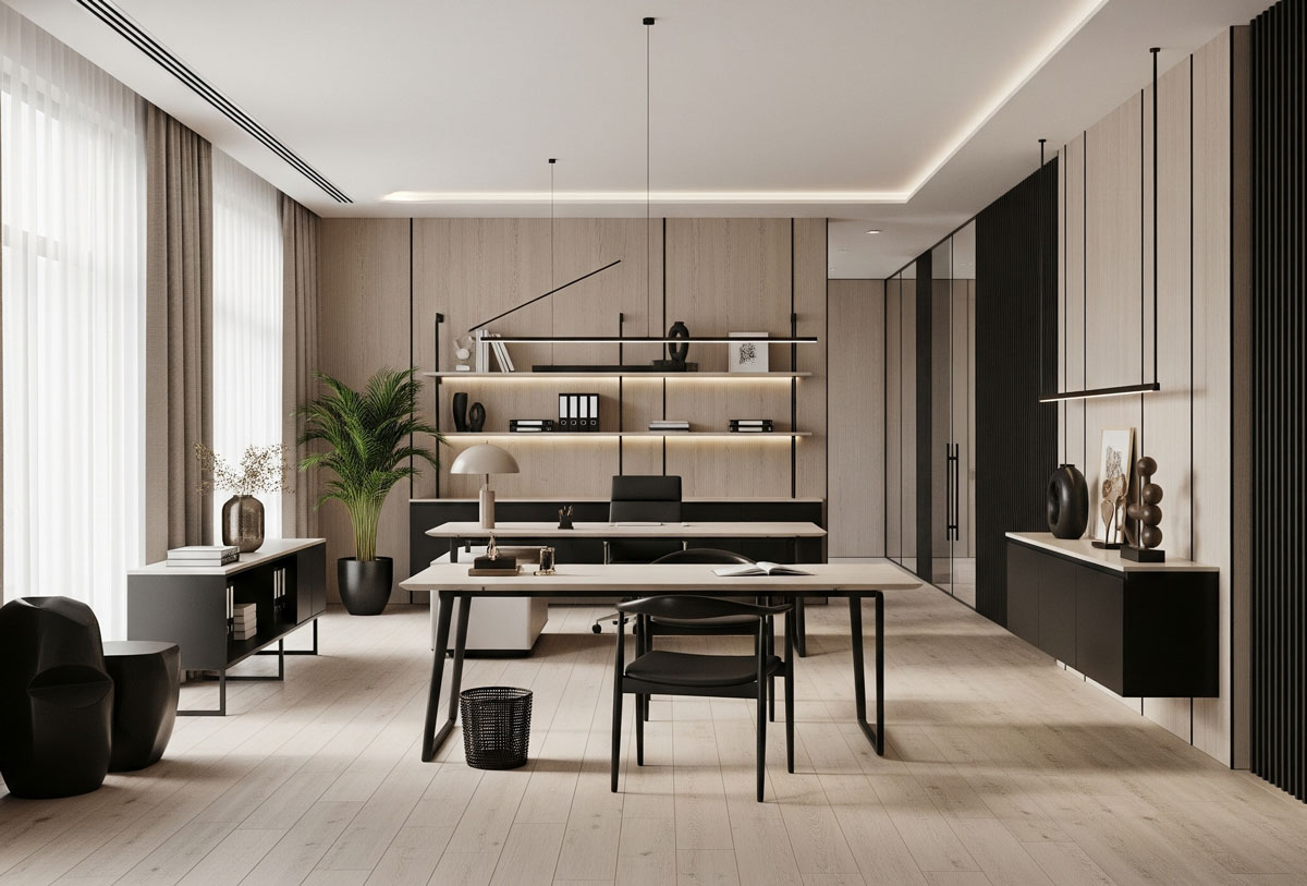 meuble bureau moderne Tunisie design minimaliste lumineux