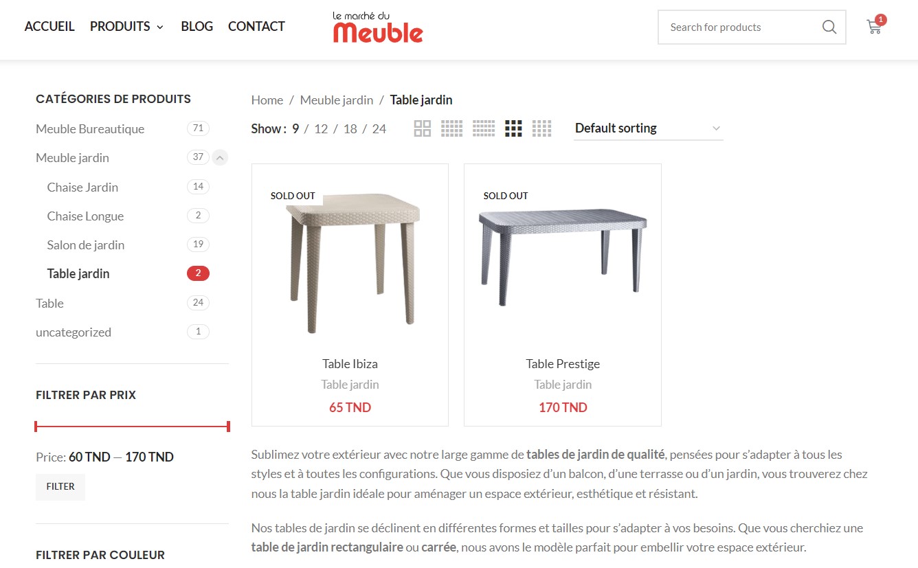 table de jardin pas chère pour 6 personnes