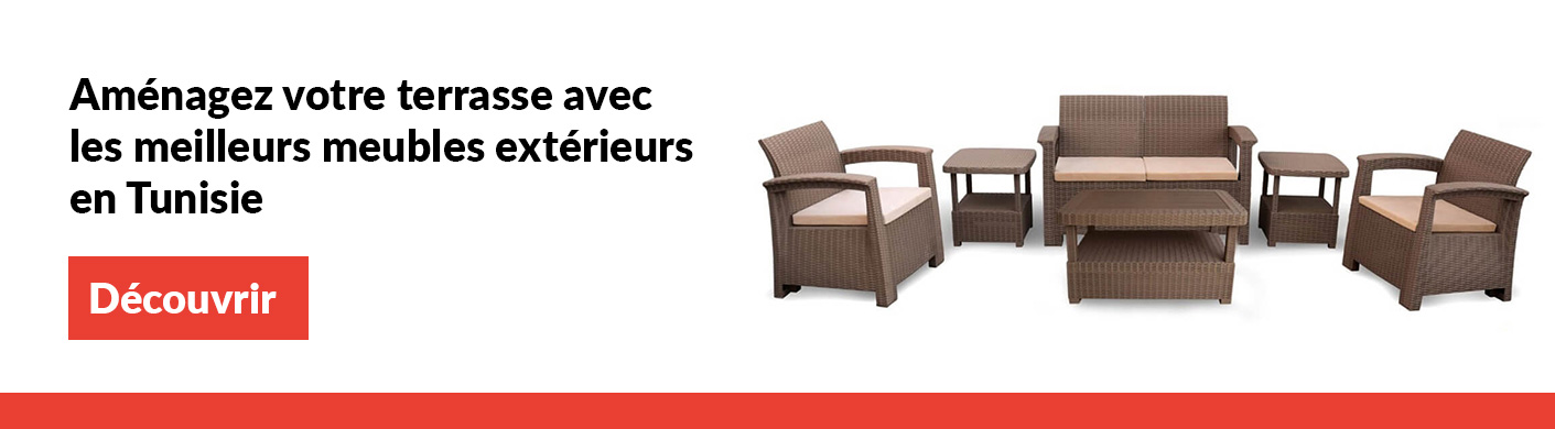 aménager une grande terrasse avec les meilleurs meubles extérieur en tunisie