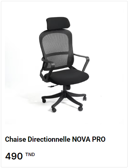 Nova PRO chaise de bureau avec appui-tête en tunisie
