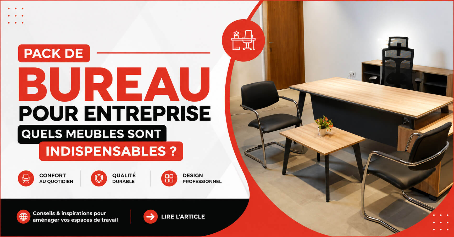 5 meubles indispensables à trouver dans un pack de bureau pour entreprise