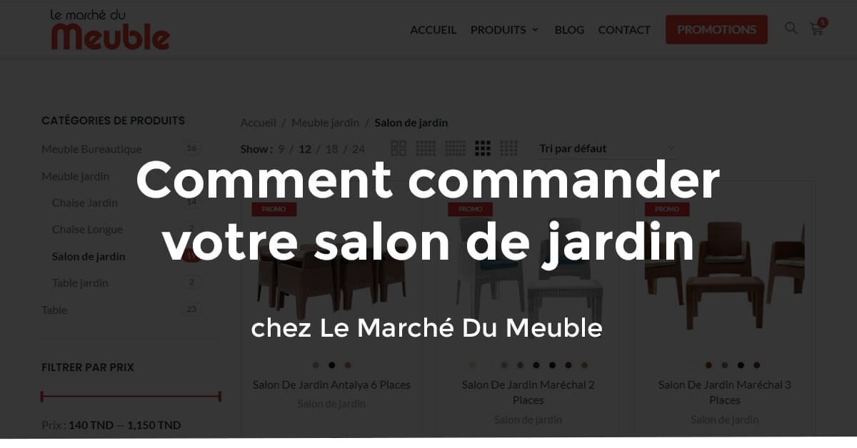 Commander salon jardin en Tunisie 2025