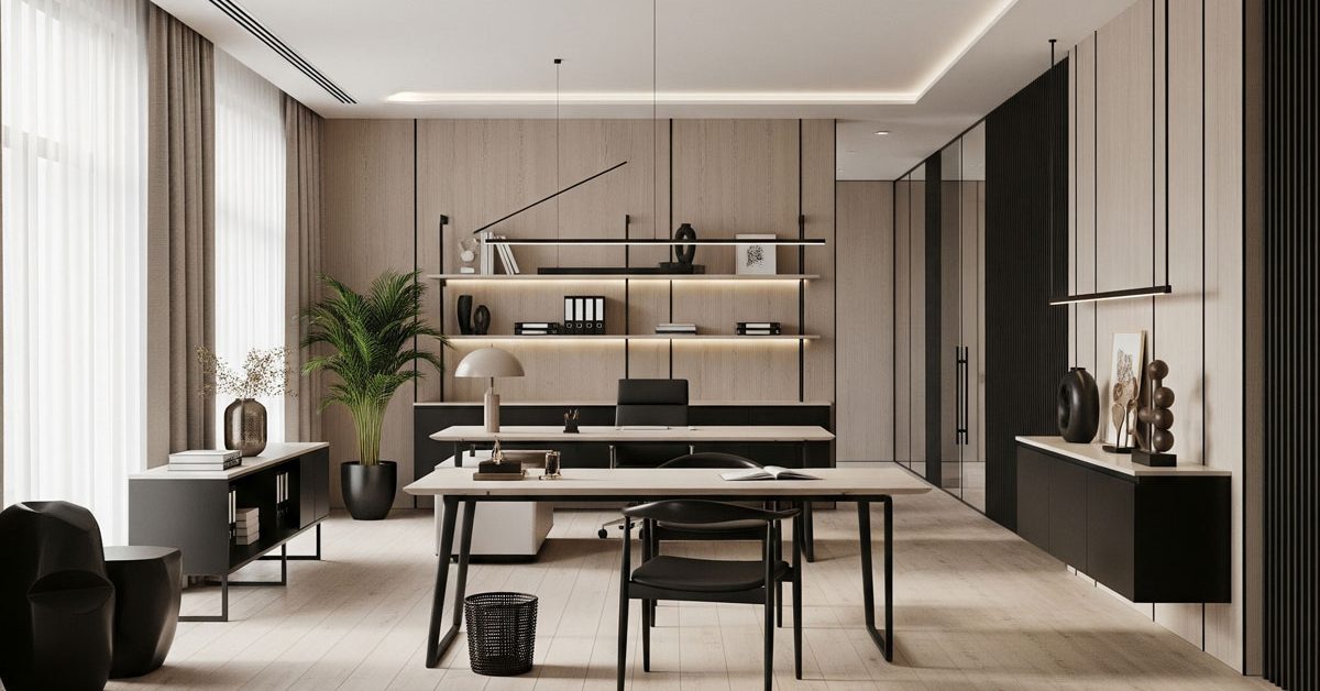 meuble bureau moderne Tunisie design minimaliste lumineux